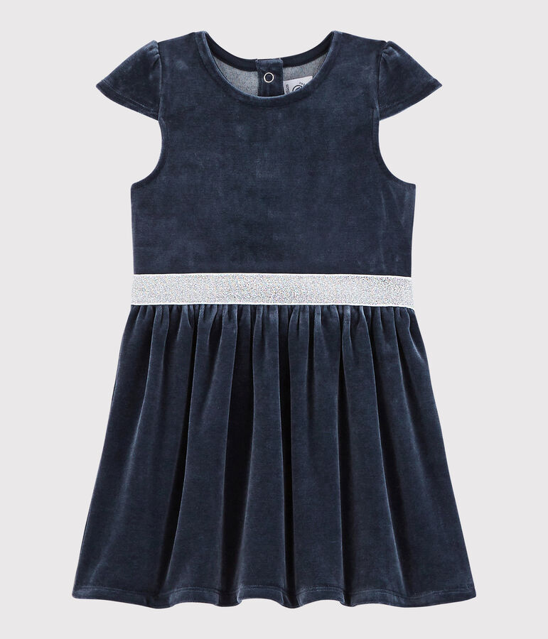 Robe manches courtes enfant fille bleu