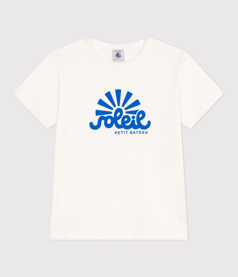 Katoenen T-shirt met korte mouwen en print voor kinderen wit