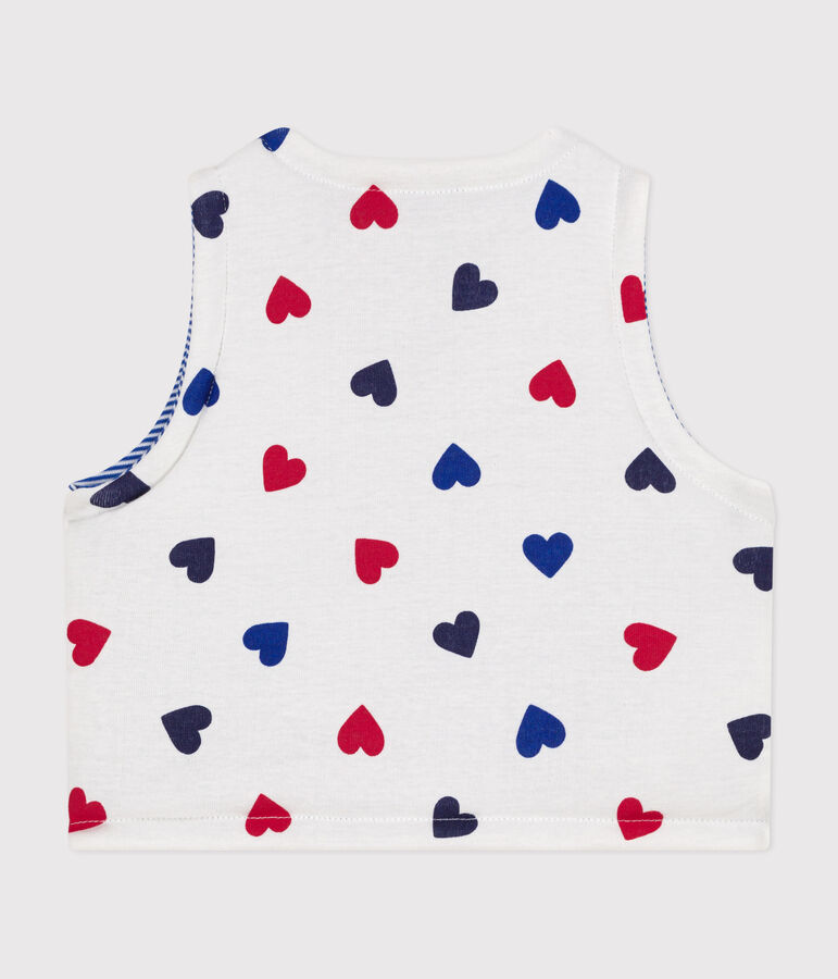 OMKEERBAAR KATOENEN BABYVESTJE ZONDER MOUWEN wit/multicouleur