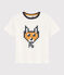 T-shirt met zeefdruk jongens kinderen wit MARSHMALLOW