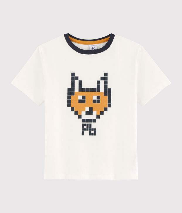 Tee shirt s&eacute;rigraphi&eacute; enfant gar&ccedil;on blanc