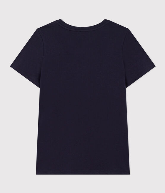 LE Droit, katoenen T-shirt voor dames met ronde hals blauw SMOKING