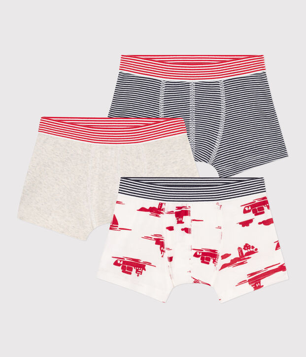 Lot de 3 boxers Le Havre en coton petit gar&ccedil;on multicouleur