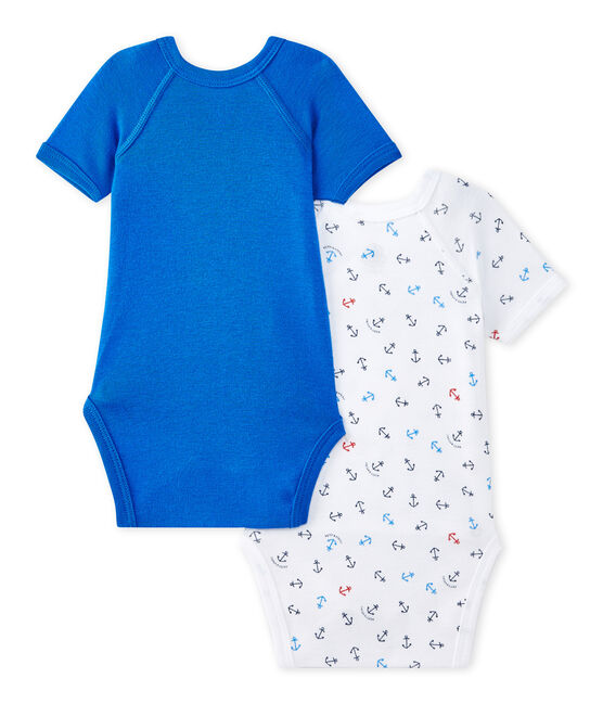 Lot de 2 bodies naissance garçon manches courtes blanc LOT