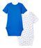 Lot de 2 bodies naissance garçon manches courtes blanc LOT