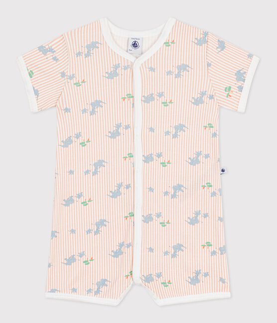 Kort katoenen pakje met dierenprint voor baby's wit MARSHMALLOW/wit MULTICO