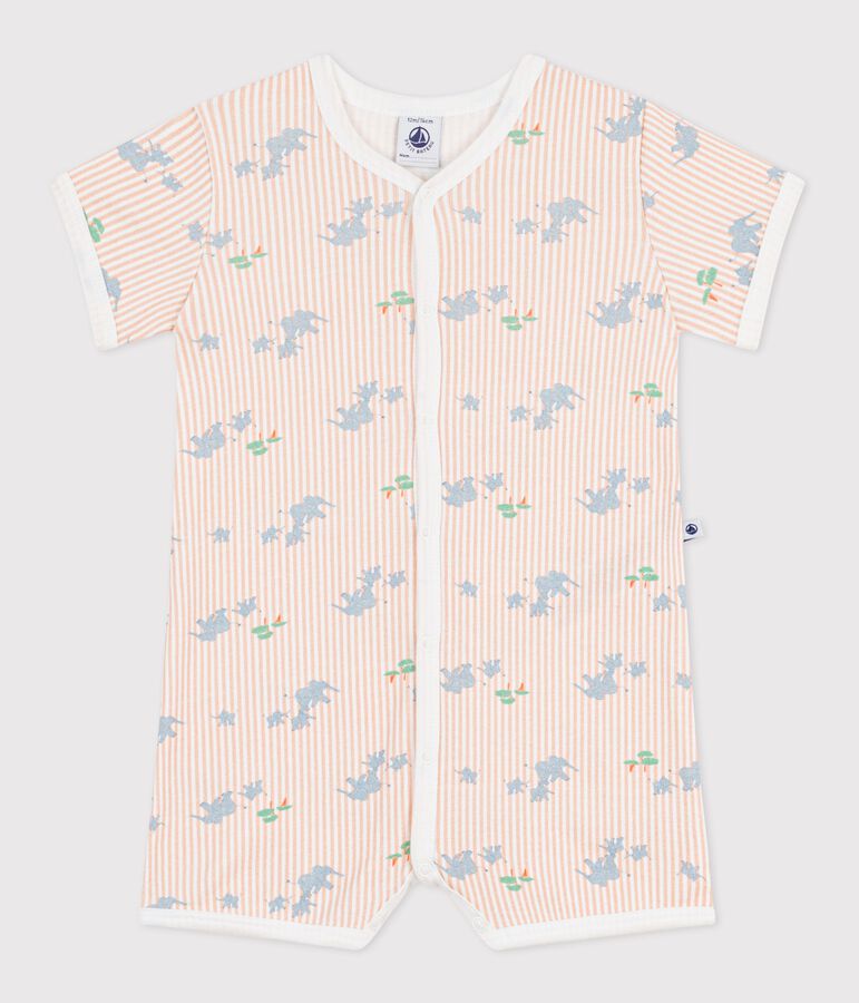 Kort katoenen pakje met dierenprint voor baby's wit/multicouleur