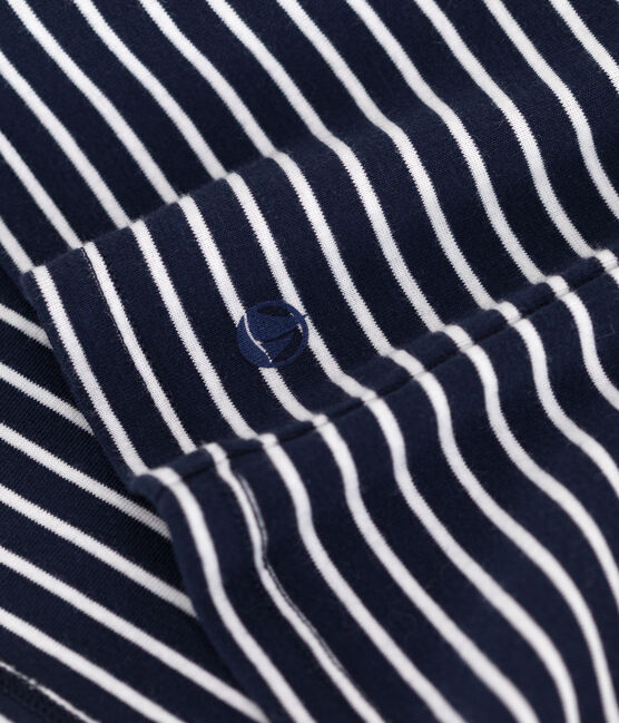 Tee-shirt Femme l'Iconique en coton rayé bleu SMOKING/blanc MARSHMALLOW