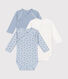Set van 3 katoenen overslagbody's met lange mouw voor baby's