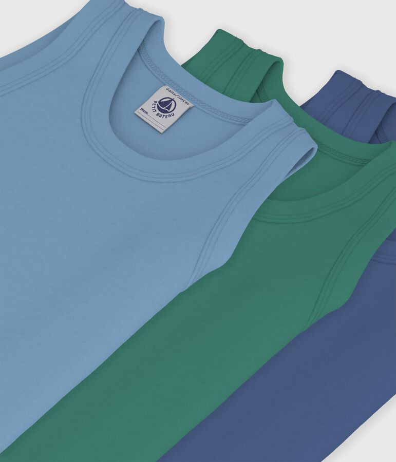 Setje kinderhemdjes van effen katoen multicouleur