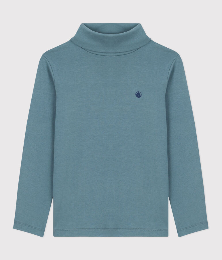 Sous-pull enfant en coton uni bleu