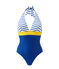 Eendelig damesbadpak wit MARSHMALLOW/blauw PERSE/ MULTICO