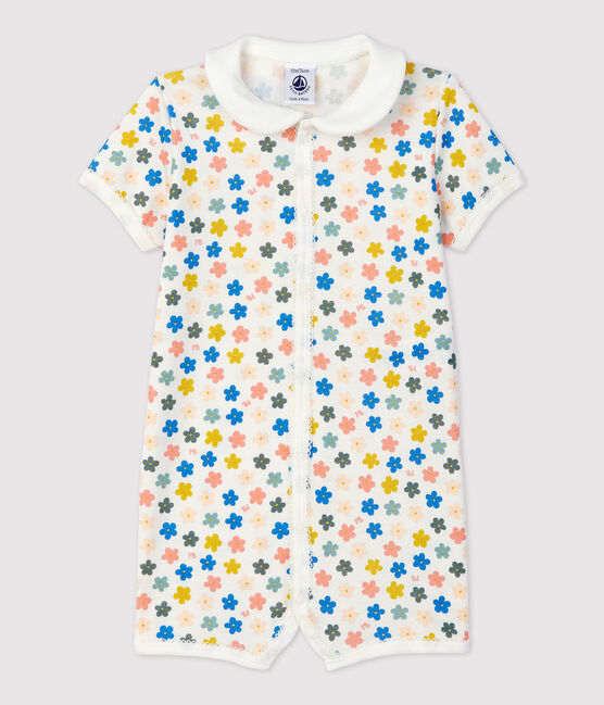 Fluorescerend kort babypakje voor katoen wit MARSHMALLOW/wit MULTICO