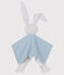 Katoenen knuffelkonijn voor baby's blauw ACIER/wit MARSHMALLOW