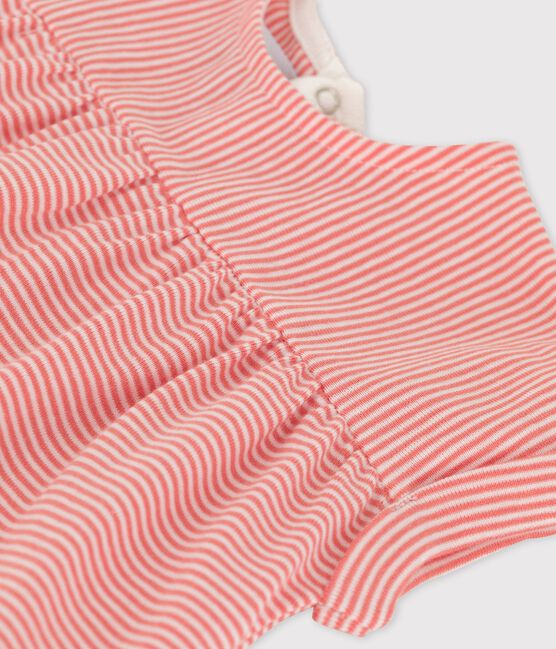 Blouse met korte mouwen van biologisch katoen voor baby's roze PAPAYE/ MARSHMALLOW