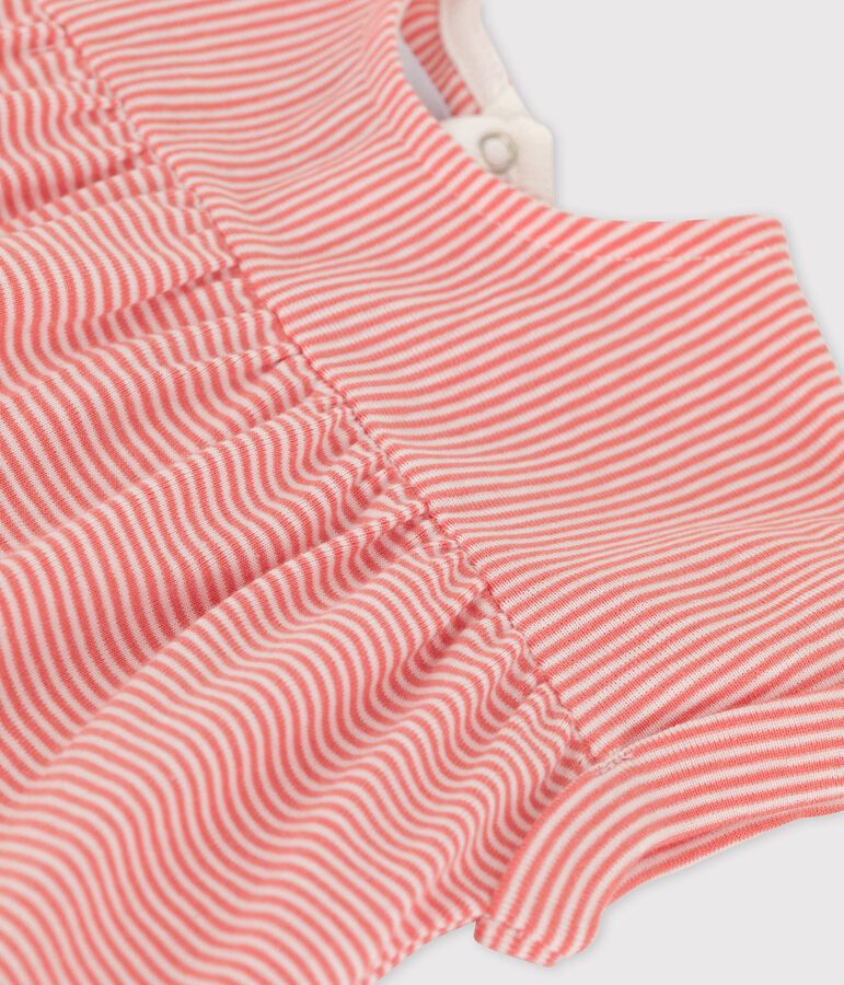 Blouse manches courtes en coton bio b&eacute;b&eacute; rose PAPAYE/ MARSHMALLOW