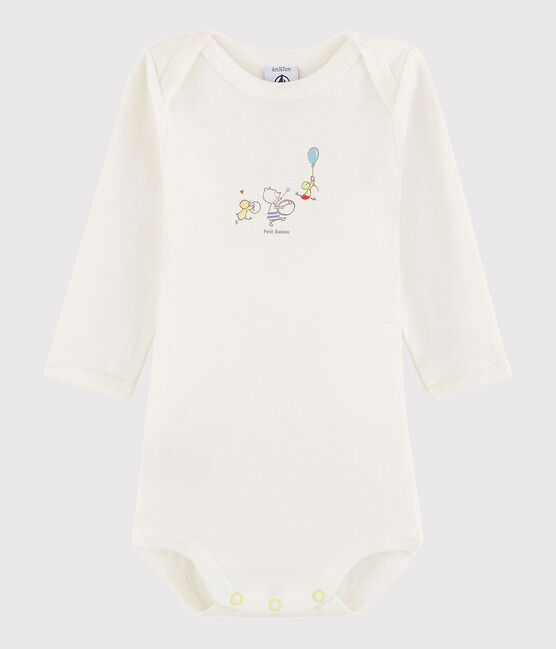 Body manches longues bébé fille-garçon blanc LAIT/jaune CITRUS