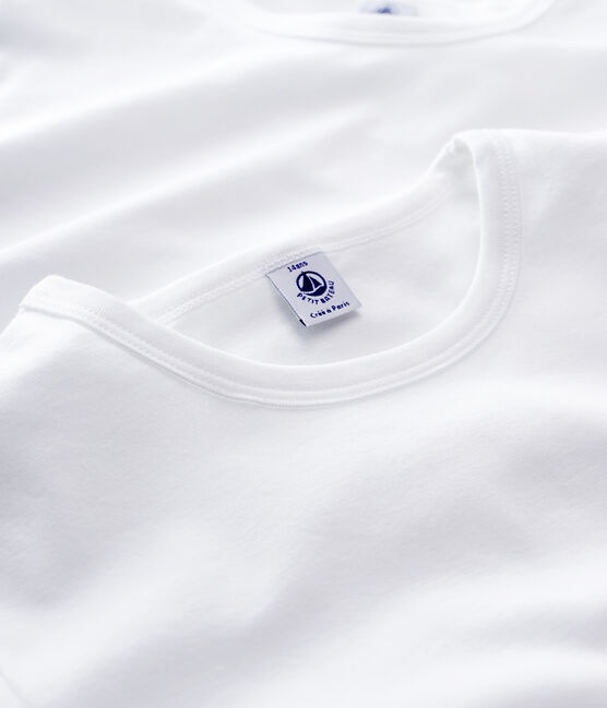 Set van witte 2 T-shirts met korte mouwen voor jongens variante 1