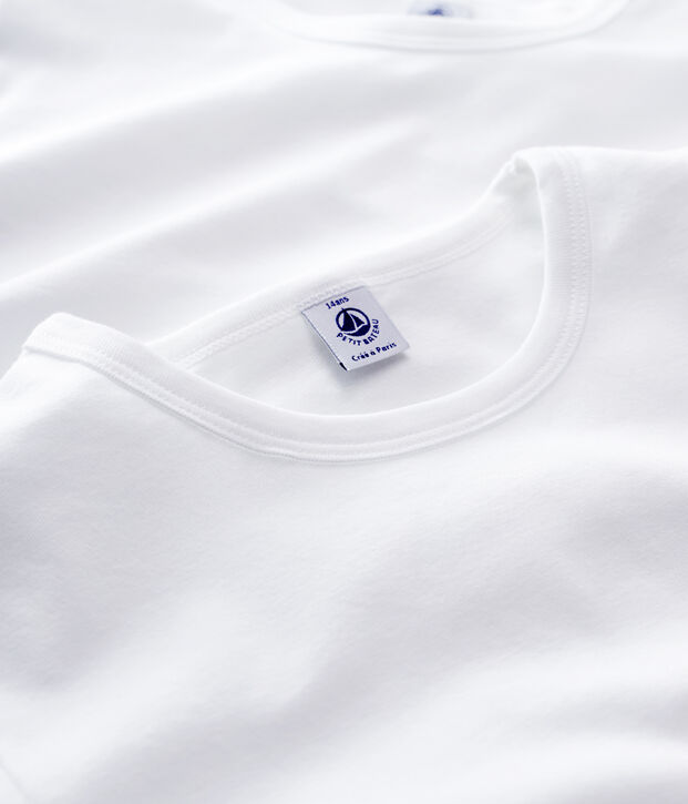 Set van witte 2 T-shirts met korte mouwen voor jongens multicouleur