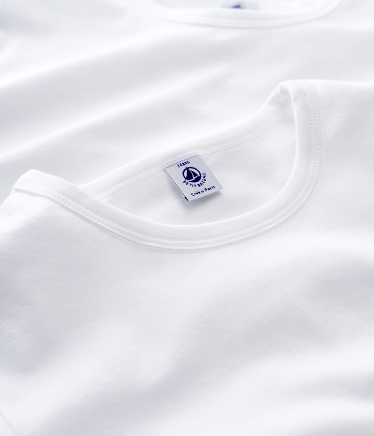 Set van witte 2 T-shirts met korte mouwen voor jongens multicouleur