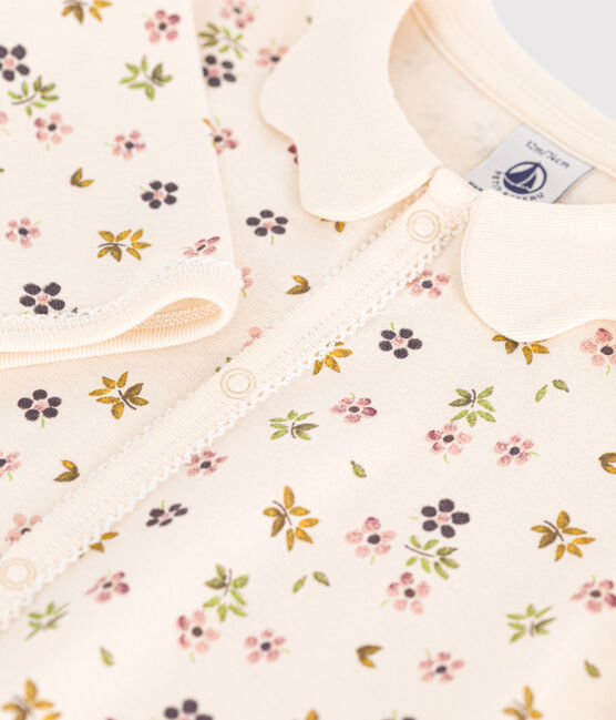 Katoenen babypyjama met bloemenprint en zonder voetjes wit AVALANCHE/ MULTICO