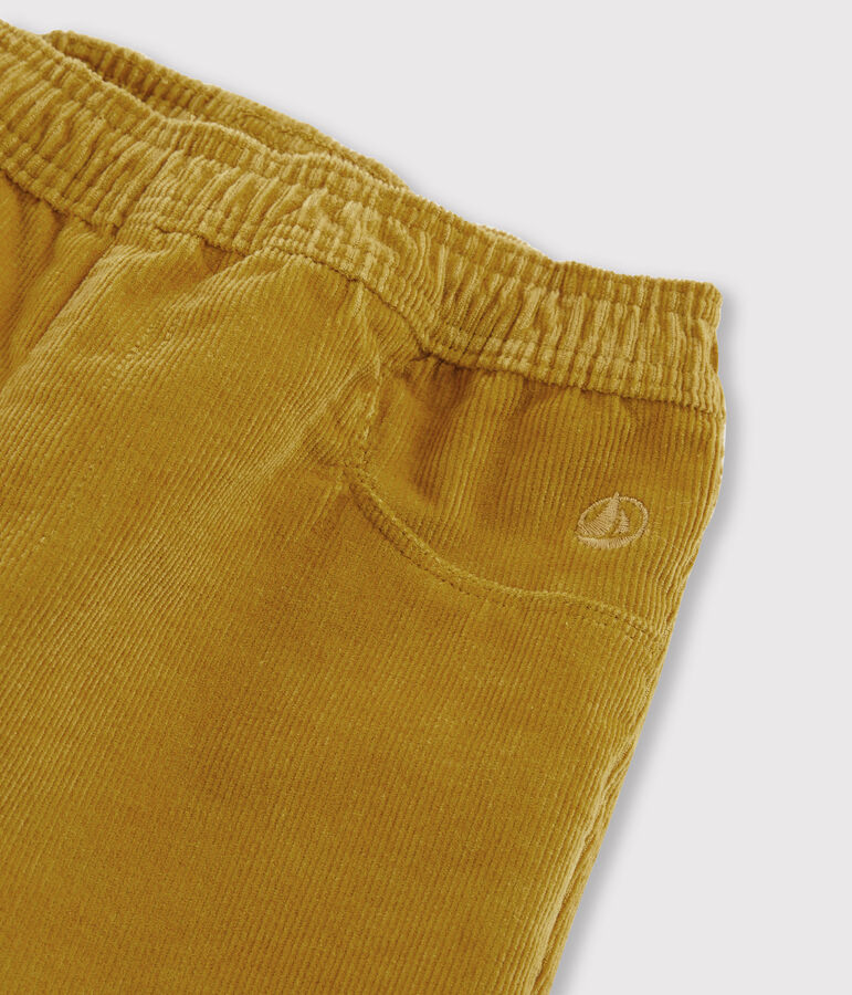 Pantalon velours enfant fille jaune