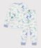 Kinderpyjama van fleece met drakenprint wit/multicouleur