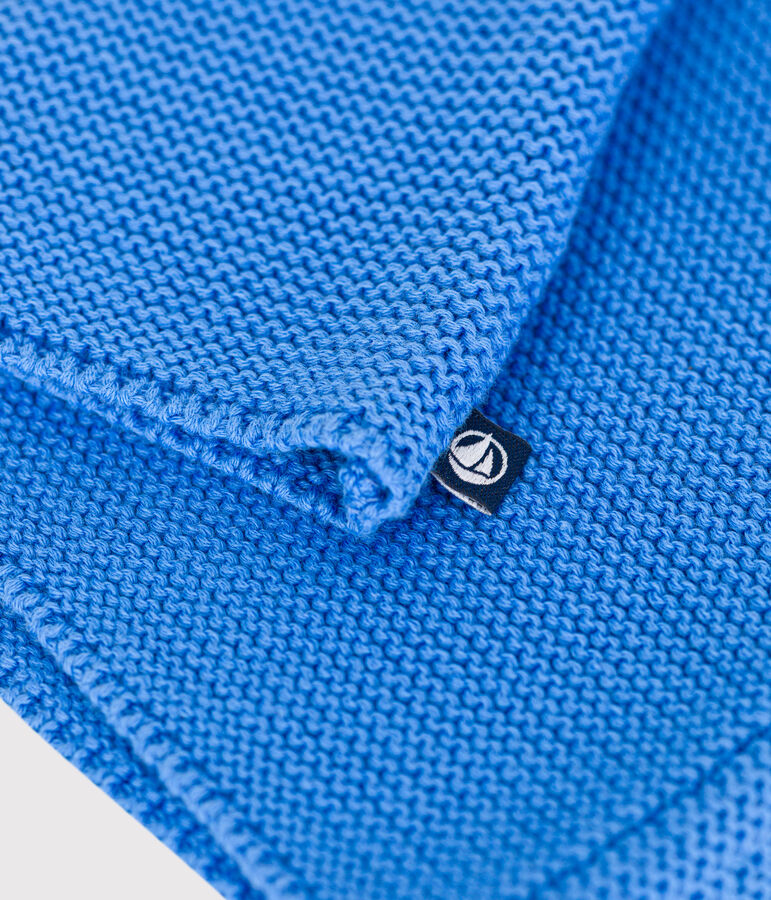 Gebreid katoenen vestje in ribbelsteek voor baby's blauw