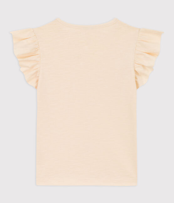 Katoenen T-shirt met korte mouwen voor meisjes ecru AVALANCHE