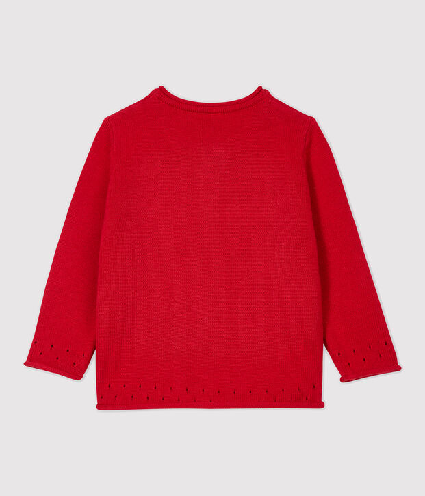 Cardigan en tricot b&eacute;b&eacute; rouge