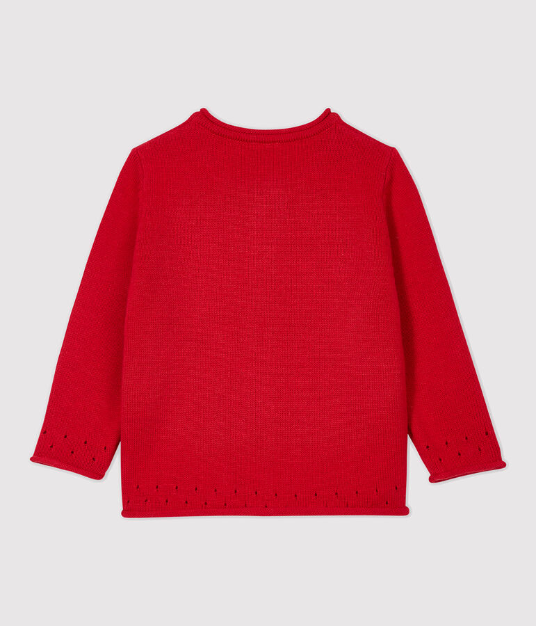 Cardigan van tricot baby. rood