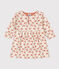 Jurk met lange mouwen in doorgestikte tubic met print voor baby's wit AVALANCHE/ MULTICO