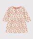 Jurk met lange mouwen in doorgestikte tubic met print voor baby's