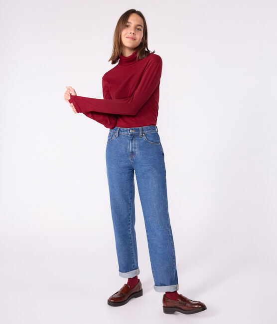 L'Iconique, katoenen coltrui voor dames AMARANTE