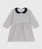 Jurk met lange mouwen in gestreepte tubic wit MARSHMALLOW/blauw SMOKING