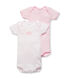 Lot de 2 bodies manches courtes bébé fille uni/milleraies