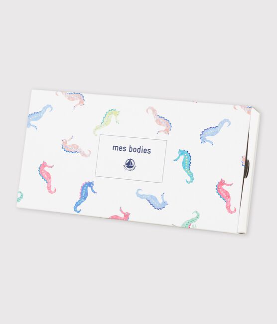 Lot de 5 bodies à bretelles fonds marins bébé fille variante 1