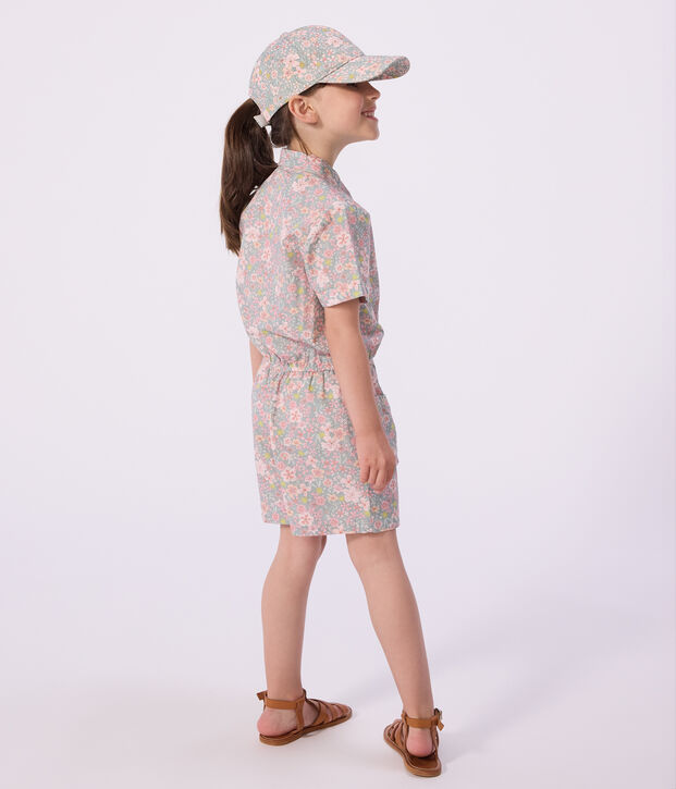 Korte kinderjumpsuit van katoen blauw/multicouleur