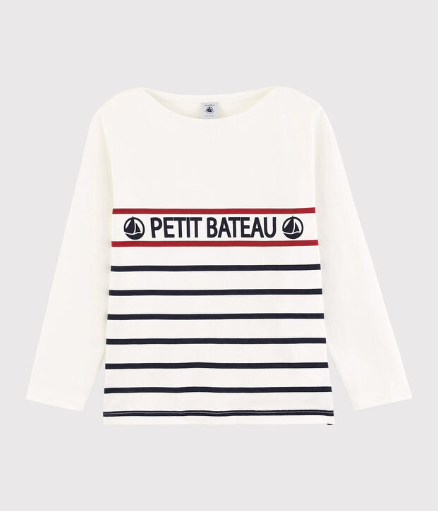 T-shirt van jersey voor meisjes en jongens wit
