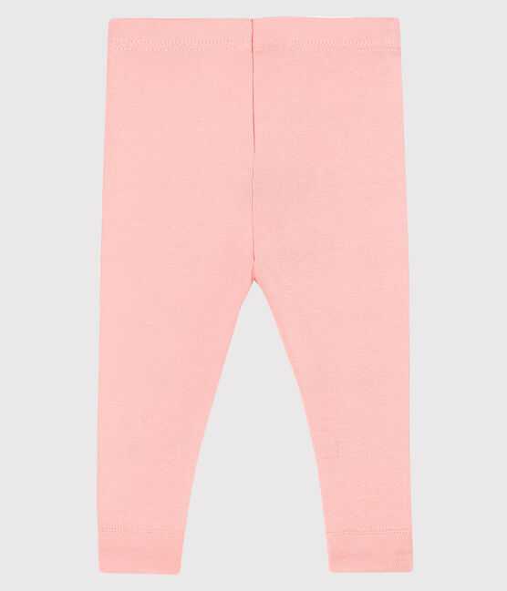 Legging bébé fille en côte 1x1 unie rose CHEEK