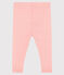 Legging bébé fille en côte 1x1 unie rose CHEEK