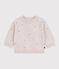 Pull b&eacute;b&eacute; en laine et coton et fleurs brod&eacute;es rose/multicouleur