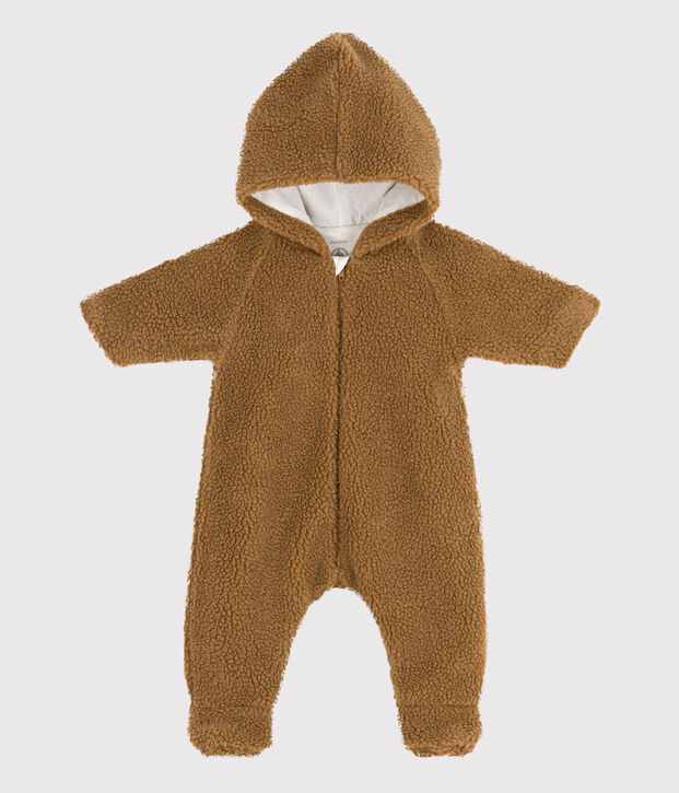 Skipakje met kap van sherpa baby's bruin