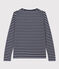 LE DROIT, katoenen T-shirt voor dames met V-hals blauw SMOKING/wit MARSHMALLOW