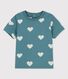 Tee-shirt manches courtes imprimé cœurs en coton bébé