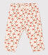 Broek in doorgestikt tubic met print voor baby's