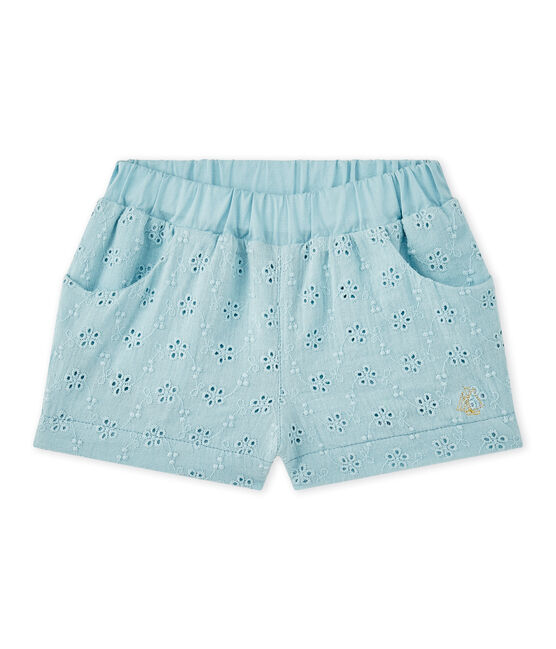 Short bébé fille broderie anglaise bleu MIMI