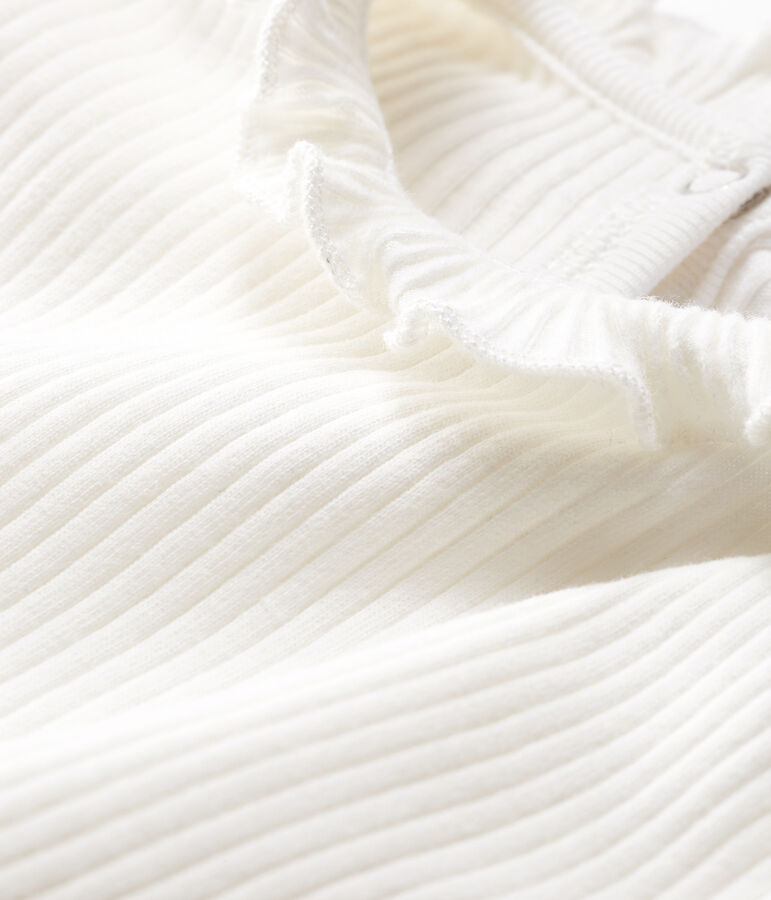 Effen blouse met lange mouwen babymeisje wit