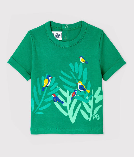 Tee-shirt manches courtes en coton bébé garçon vert GAZON