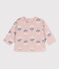 Sweatshirt in molton met bloemenprint voor baby's. roze SALINE/wit MULTICO
